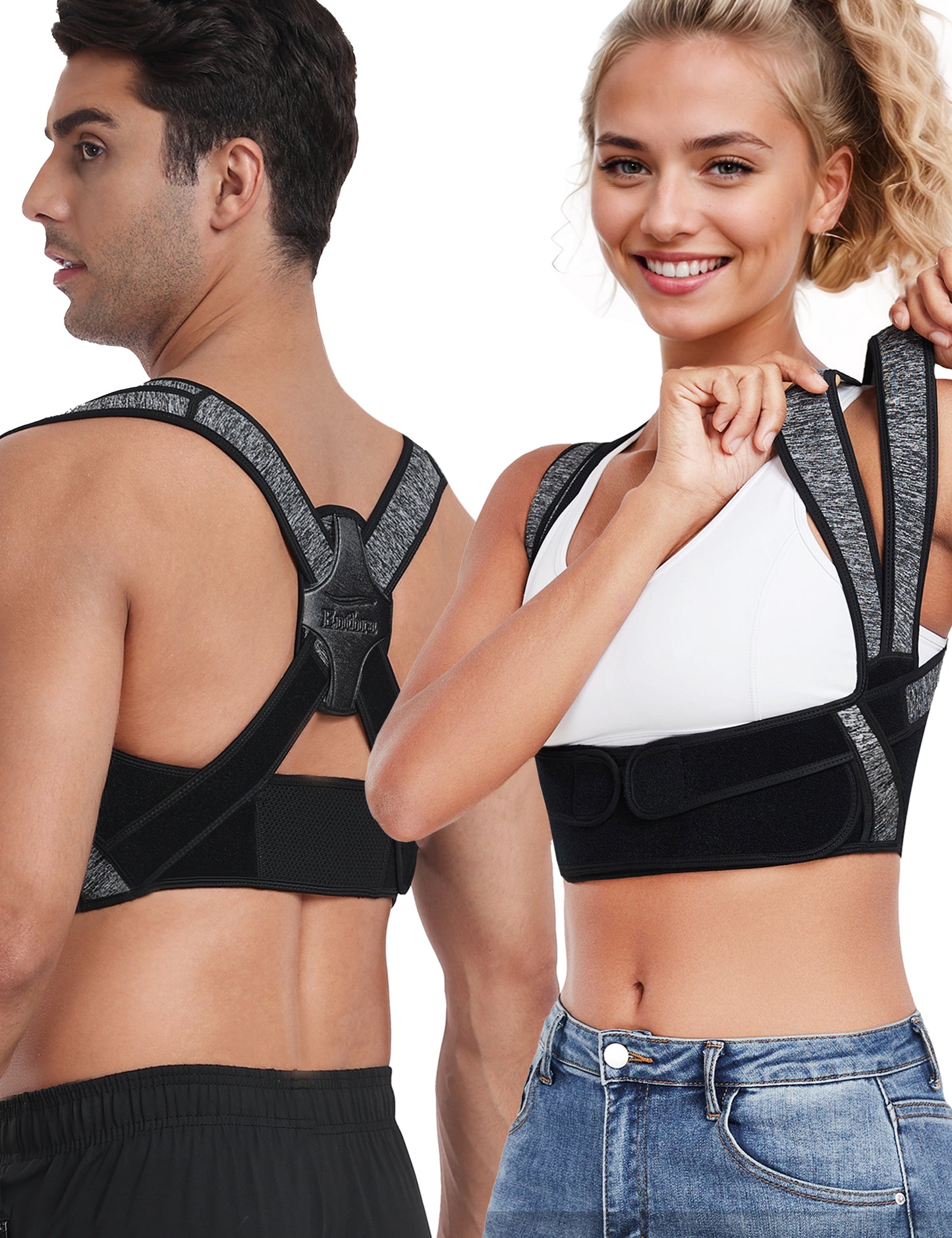 Posture Corrector for Women Men,BI-Straps Back Straightener - Bamboo Fiber Back Brace Posture Corrector - Instant Upper Back Pain Relief