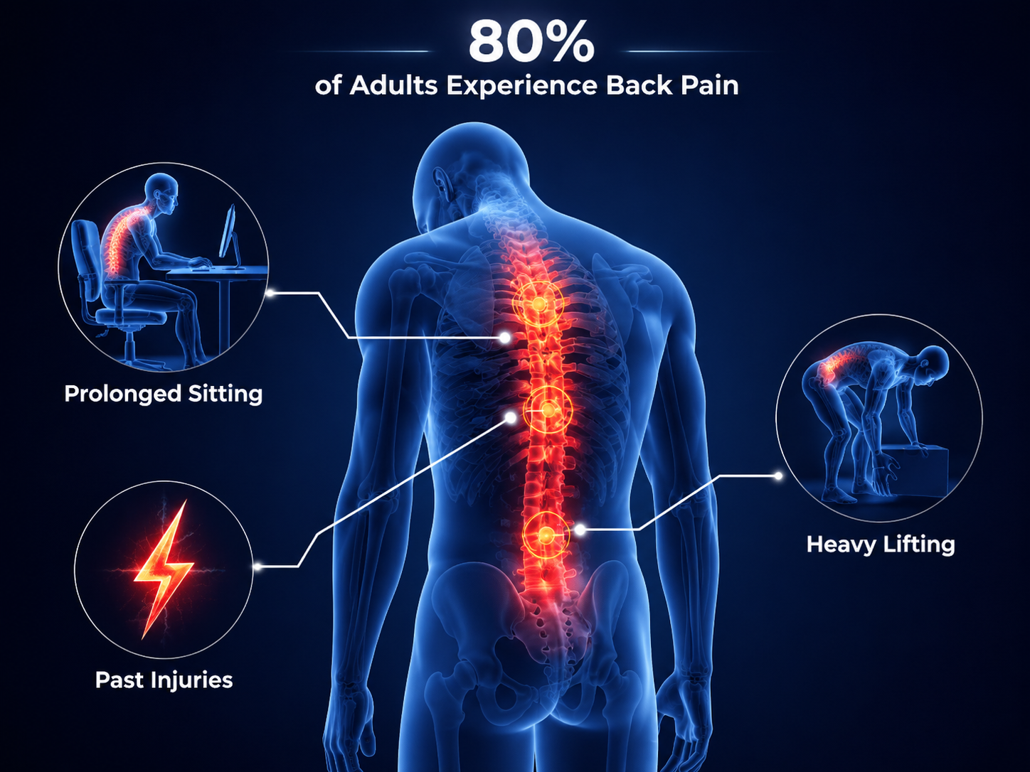 Understanding Back Pain - Common causes include prolonged sitting, heavy lifting, and past injuries